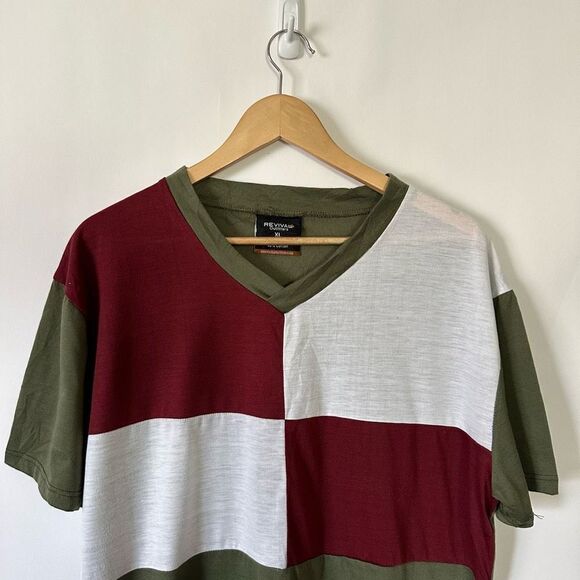 Revival Outfitters Color Block Short Sleeve Blouse Sz XL #H1032 - Picture 3 of 12